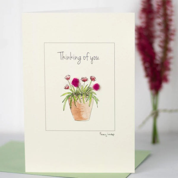 Pink Tulips Thinking of You Card