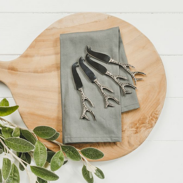 4 Mini Antler Cheese Knives