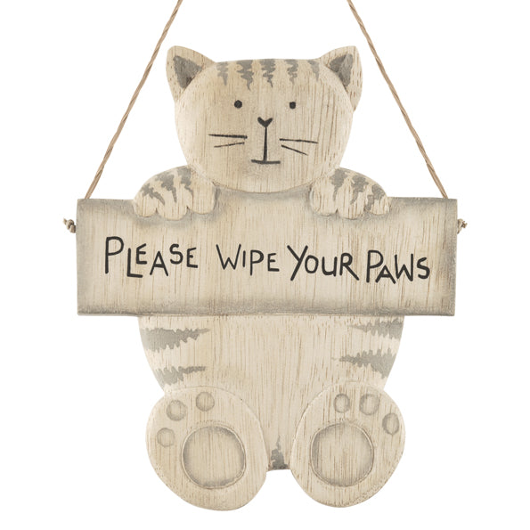 Hanging cat - please wipe paws