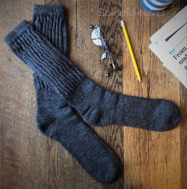 Rib Cushion Socks in Alpaca Blend