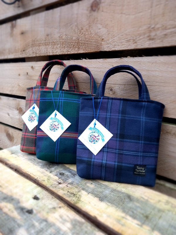 Green Tartan Teeny Tote Bag