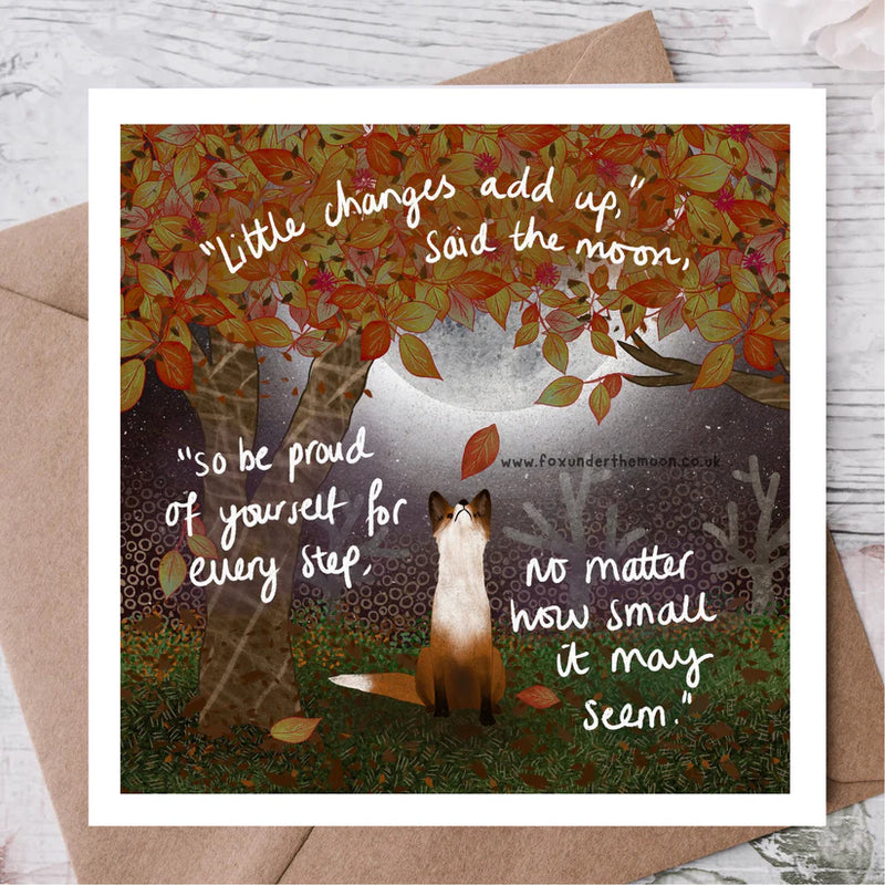 Changes- Fox under the Moon Greetings Card