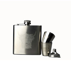Highland Cow Hip Flask and Cup Set