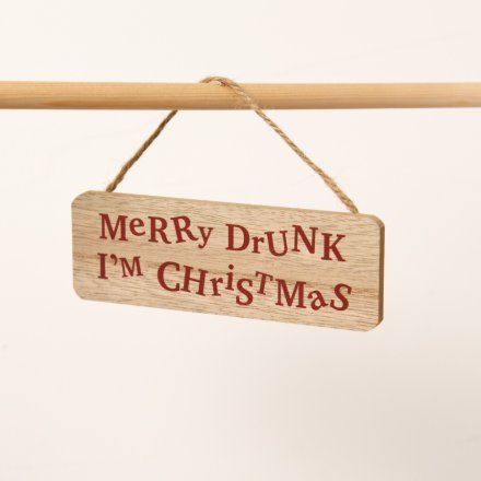 Merry Drunk Wooden Sign
