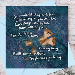 Love is Love - Fox under the Moon Greetings Card