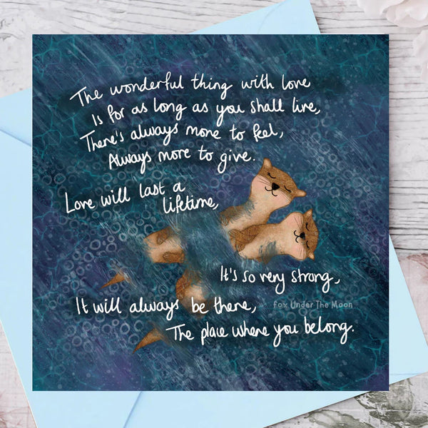 Love is Love - Fox under the Moon Greetings Card