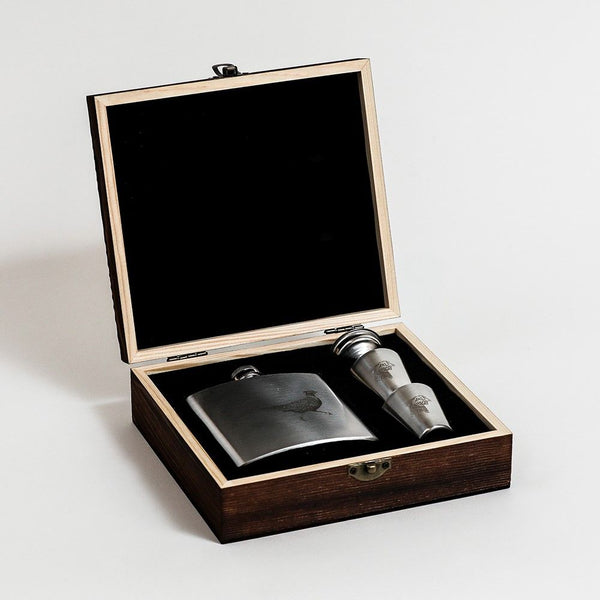 Pheasant Hip Flask and Cup Set