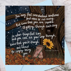 Being You - Fox under the Moon Greetings Card