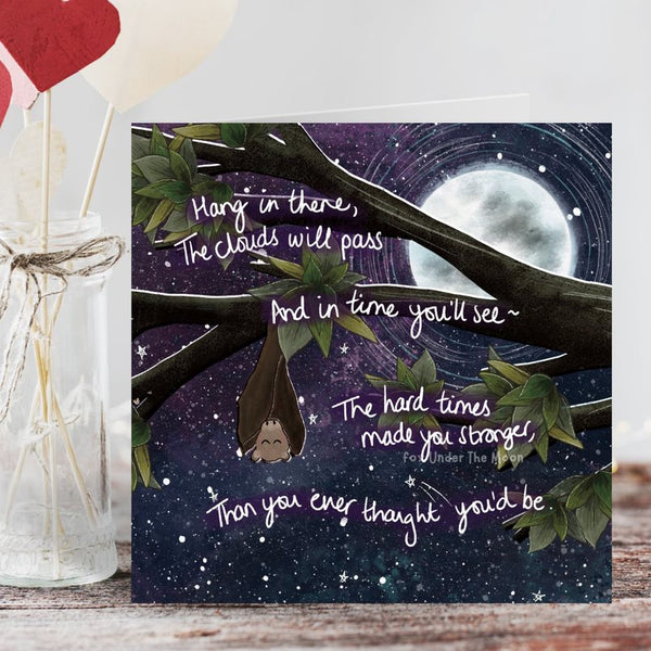 Hang In There - Fox under the Moon Greetings Card