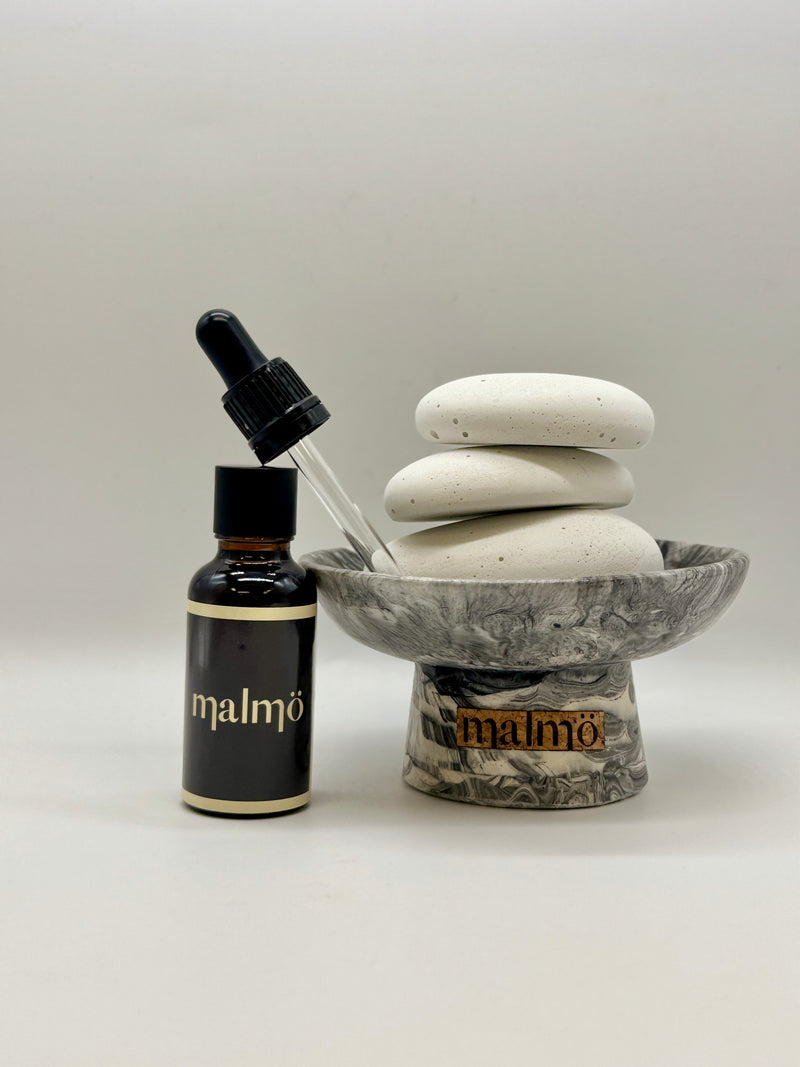 Black Aroma Pebble Bowl with Lemon Oil