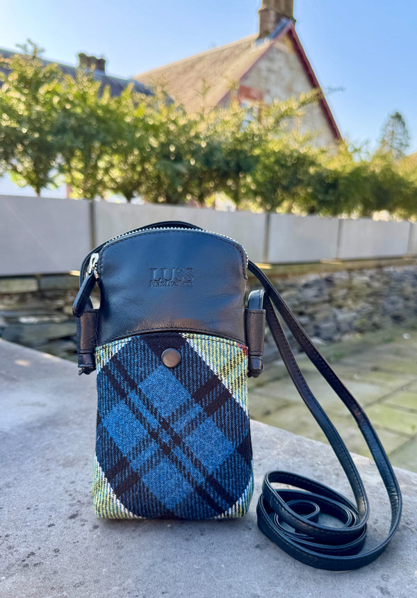 Buzz Phone Bag in Ancient Colquhoun Tweed & Leather