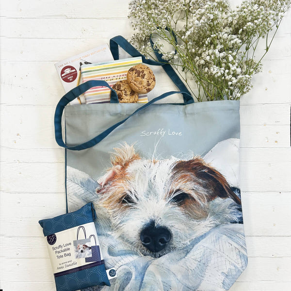 Scruffy Love Packable Tote Bag
