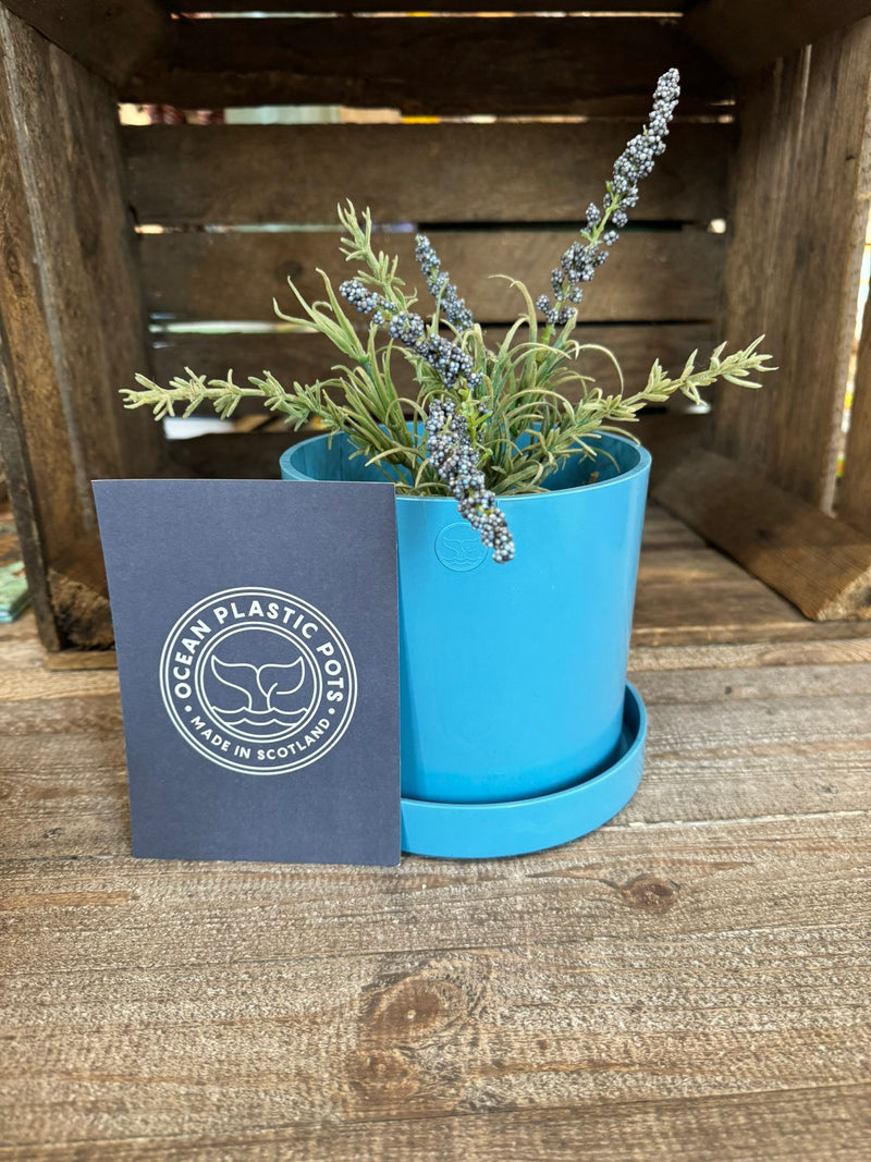 ocean plastic plant pots Matt Blue Ocean Plastic Plant Pots – Luss General Store