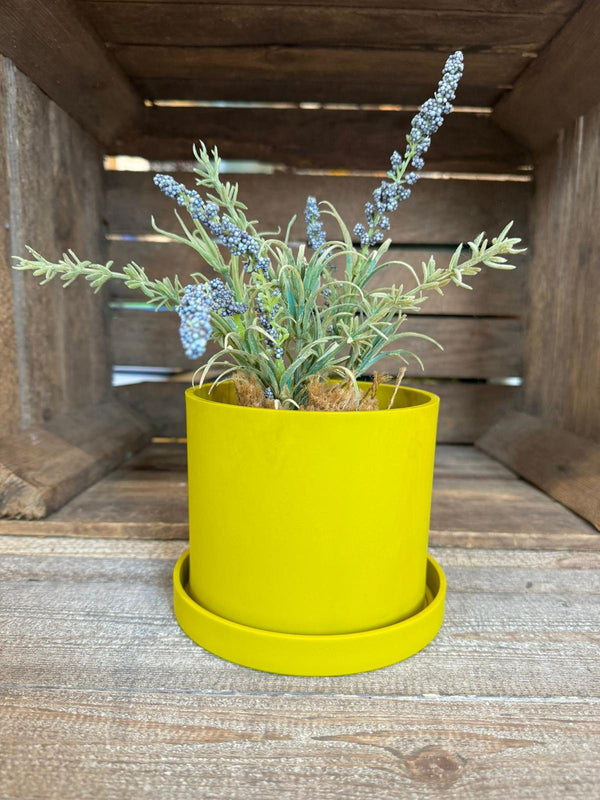 Ocre Yellow Ocean Plastic Plant Pots