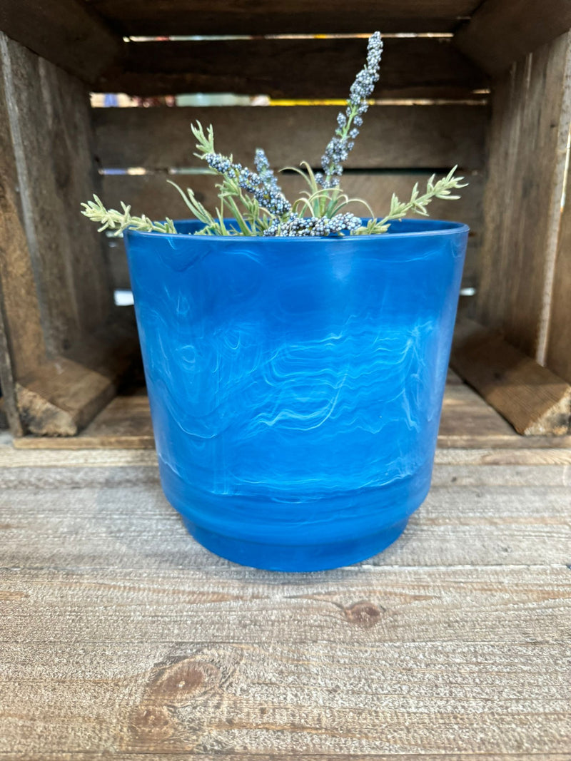 Navy Wave Ocean Plastic Plant Pots