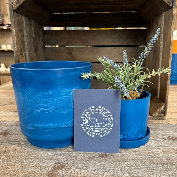 ocean plastic plant pots Navy Wave Ocean Plastic Plant Pots – Luss General Store