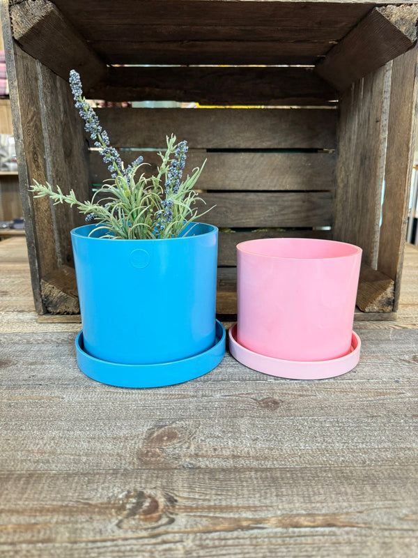 Matt Blue Ocean Plastic Plant Pots