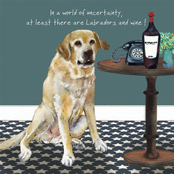 Card Labradors and Wine
