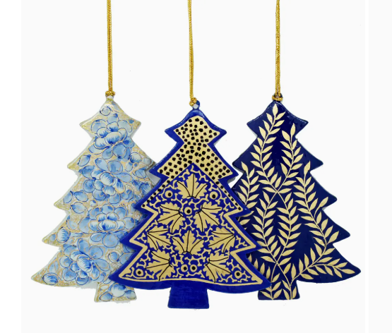 Hand Painted Wooden Christmas Tree Decorations