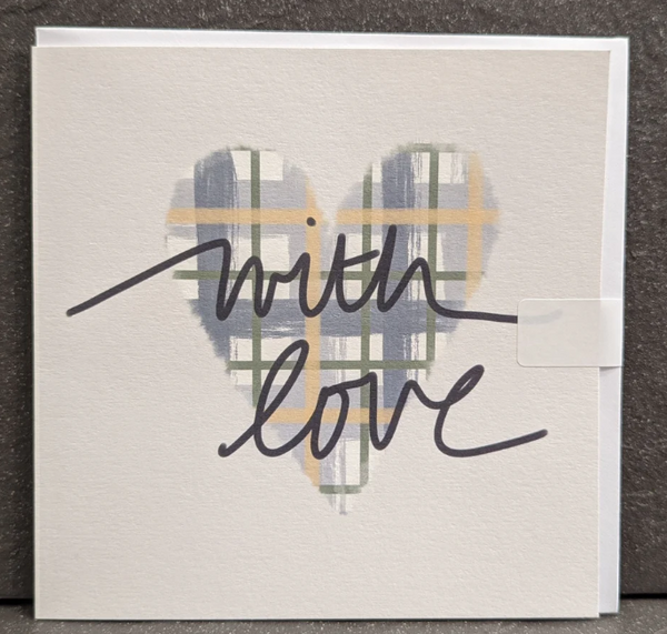 With Love - Tartan Heart Greetings Card