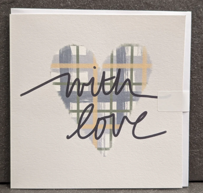 With Love - Tartan Heart Greetings Card