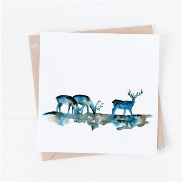Stag Silhouette Greetings Card