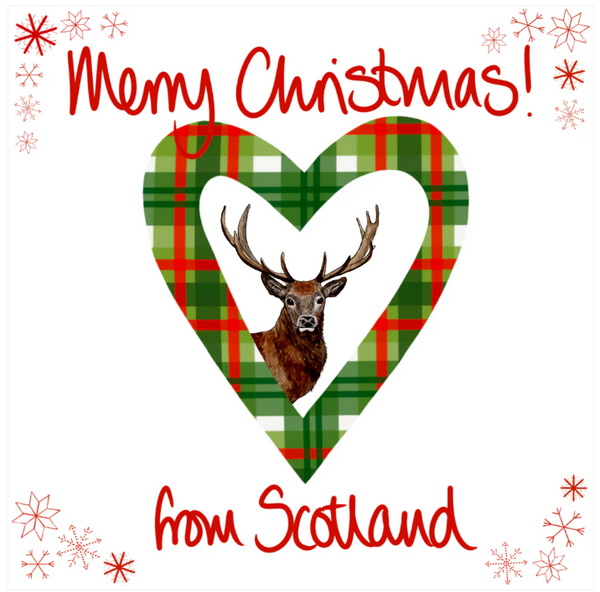Merry Christmas from Scotland- Stag Christmas Card