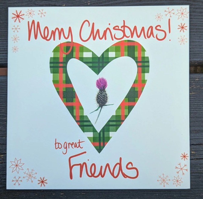 Merry Christmas Friends- Thistle Christmas Card