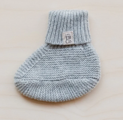 Cashmere & Merino Baby Booties in Grey Melange