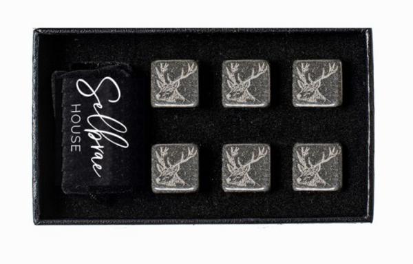 Selbrae Stag Engraved Whisky Stones - Set of 6