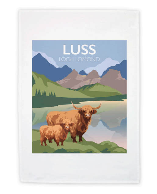 Loch Lomond Highland Cow Teatowel