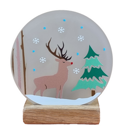 Christmas Stag Moments Etched Tea Light Holder