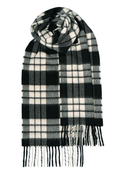 MacFarlane Black/White Modern Cashmere Scarf