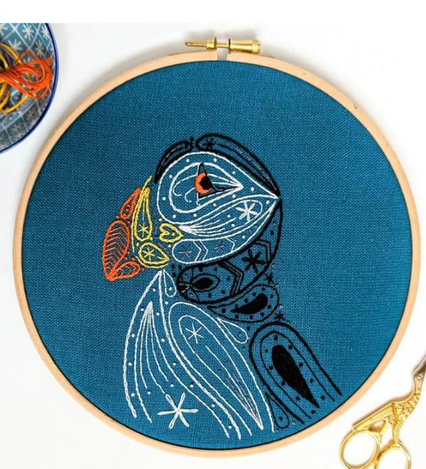 Puffin Embroidery Hoop Kit