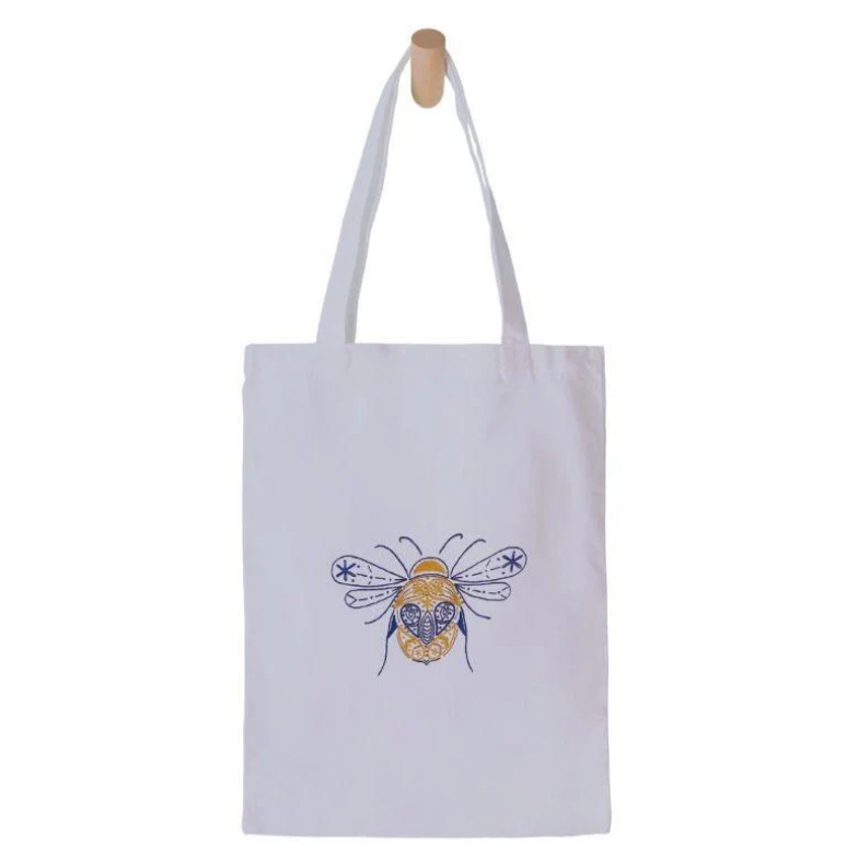 Bee Embroidery Tote Bag Kit