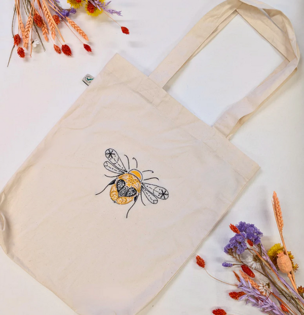 Bee Embroidery Tote Bag Kit