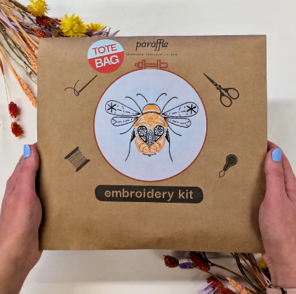 Bee Embroidery Tote Bag Kit