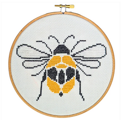 Bee Cross Stitch Hoop Kit