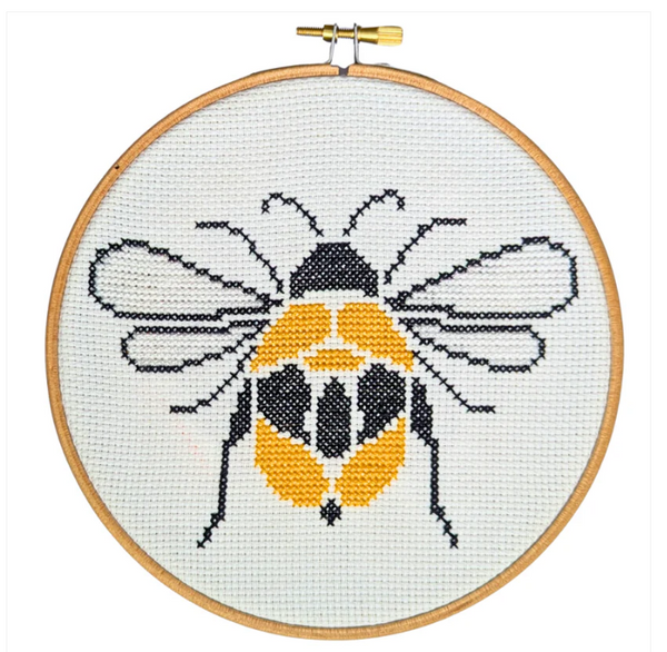 Bee Cross Stitch Hoop Kit