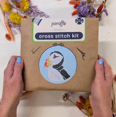 Puffin Cross Stitch Hoop Kit