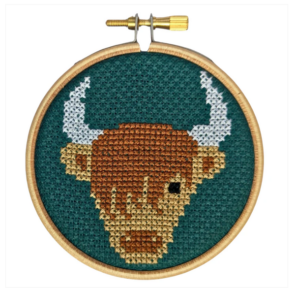 Highland Cow Cross Stitch Mini Kit