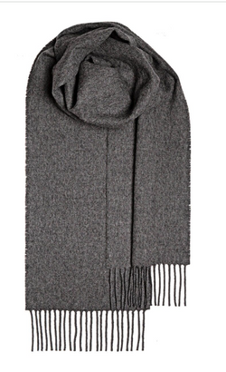 Steel Plain Coloured Lambswool Scarf