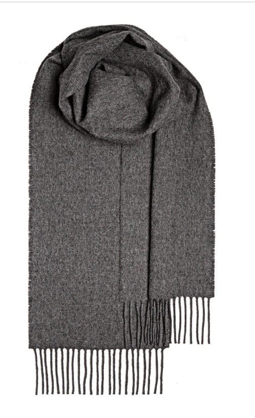 Steel Plain Coloured Lambswool Scarf