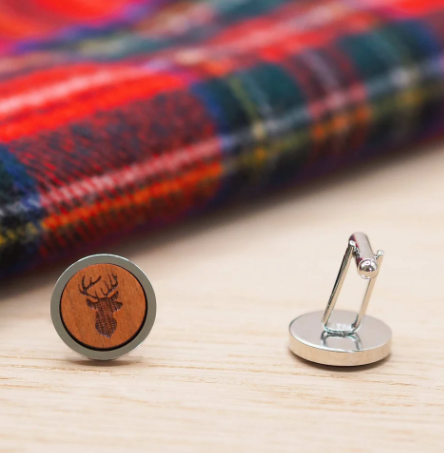 Stags Head Wooden Cufflink