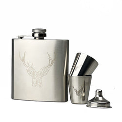 Stag Hip Flask and Cup Set
