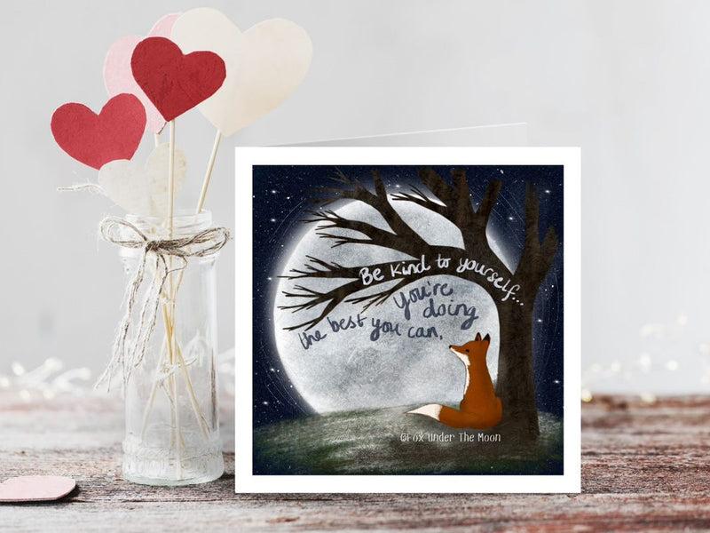 Be Kind - Fox under the Moon Greetings Card