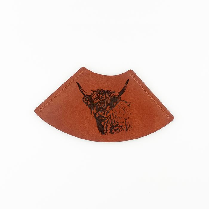 Highland Cow Leather Corner Bookmark