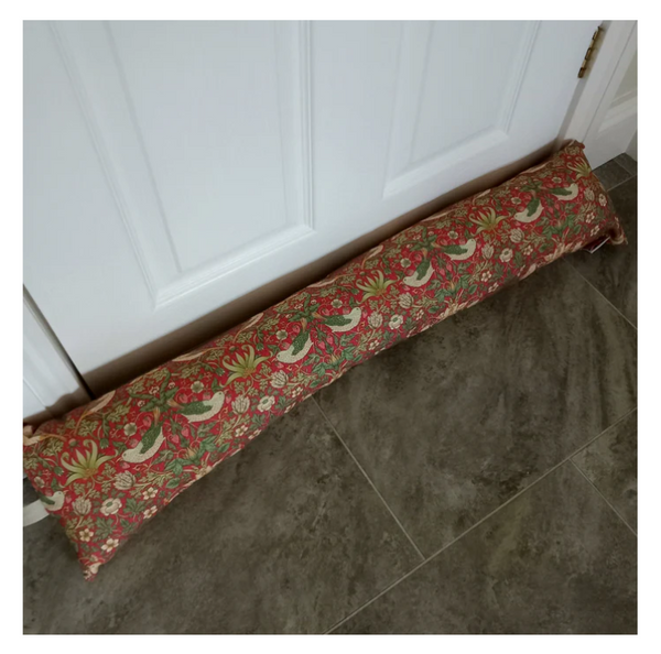 Crimson Strawberry Thief Draught Excluder