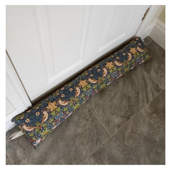Navy Strawberry Thief Draught Excluder