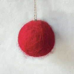 Red Felt Bauble Decoration - medium